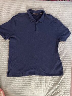 Vince Heathered Blue Polo Shirt